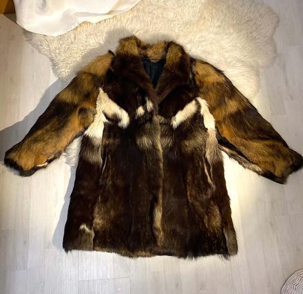 Vintage kožušinový kabát oversized m/l, m