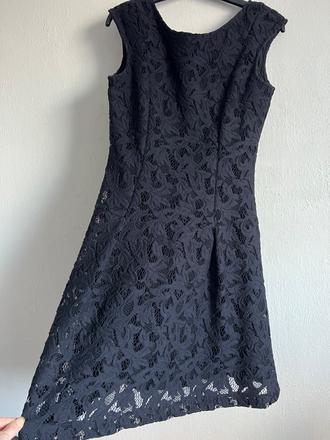 Zara tmavomodre  saty cipkovane s stav foto. malo, zara,s