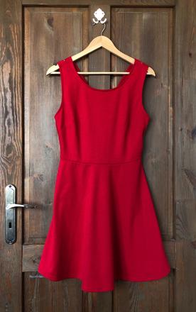 Červené šaty na ramienka l, fishbone,l