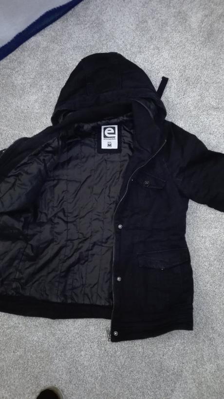 Športovo-elegantný čierny kabát vel.-m , m