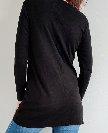 Čierny predĺžený tenký sveter, atmosphere,m