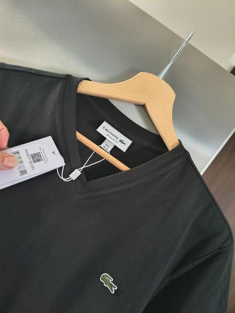 Lacoste čierne pánske bavlnené tričko m, lacoste,m