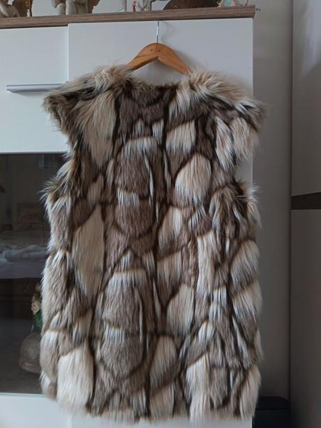 Damska vesta s umelou kozusinou, zara,m