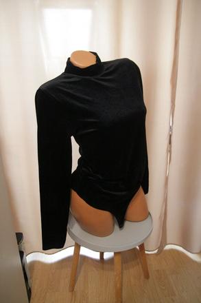 Čierny zamatový body top, m, m