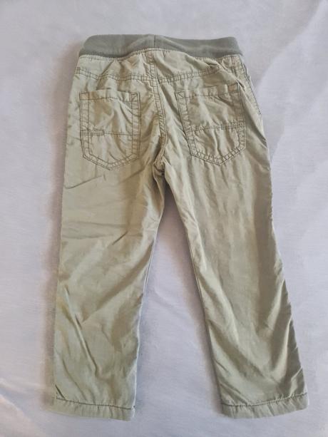 H&m bledozelené podšité nohavice 104, h&m,104