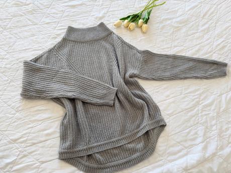 Laura scott sivý pletený sveter, l