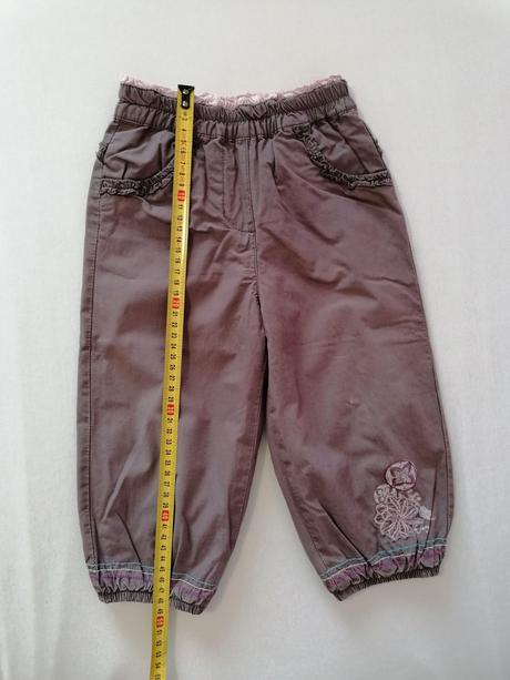 Podšite nohavice hnede s kvetmi, 92