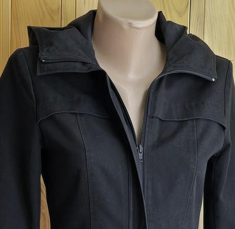 Dlhý čierny bundokabát -parka divided (h&m), 34, h&m,xs