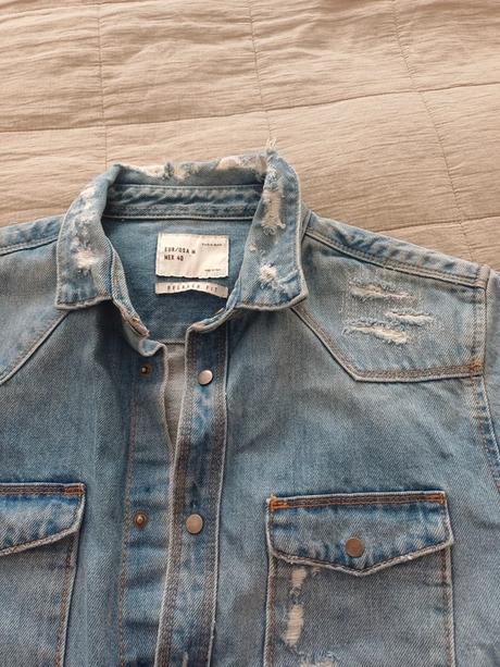 Hrubá pánska riflová košeľa/bunda zara man č.s/m, zara,m