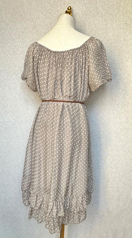 Hodvábne šaty s polka dot, s