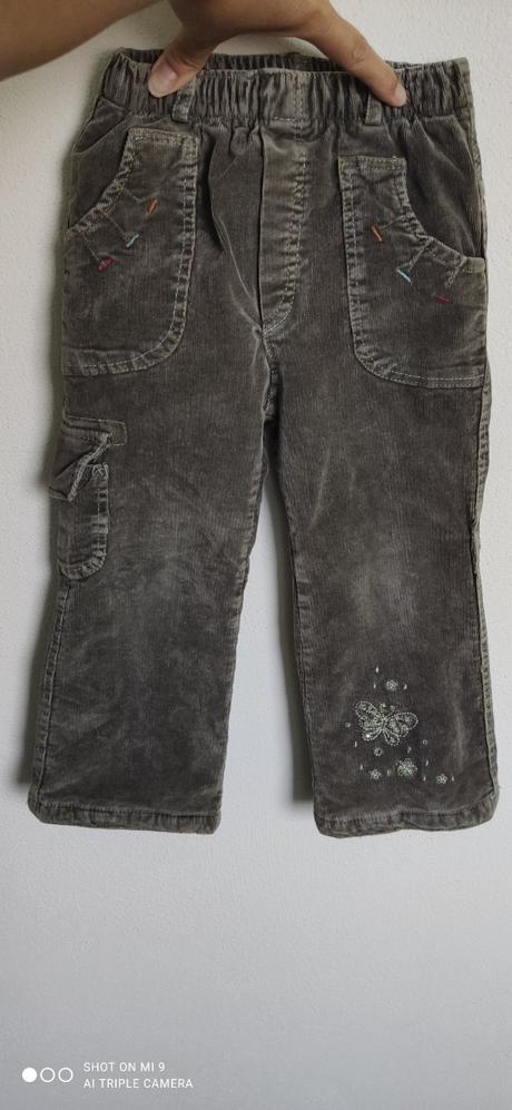 Zateplené menčestrové nohavice 92, 92