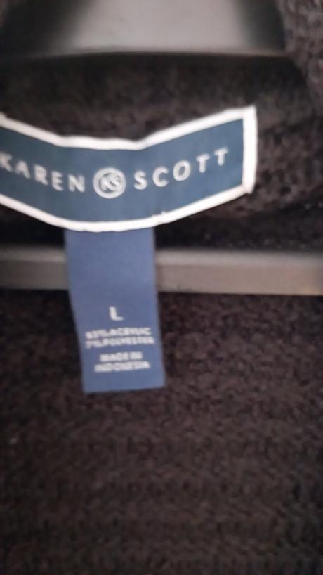 Čierny pletený kardigán - sveter bez zapínania, l