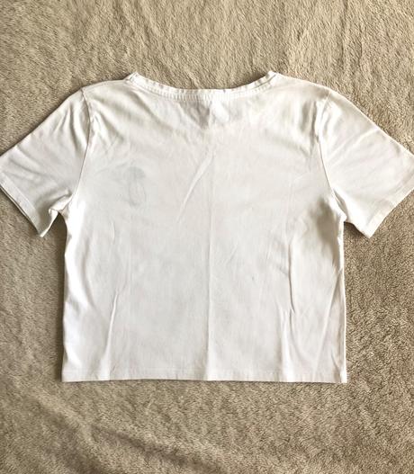 Biely crop top tričko, stradivarius,m