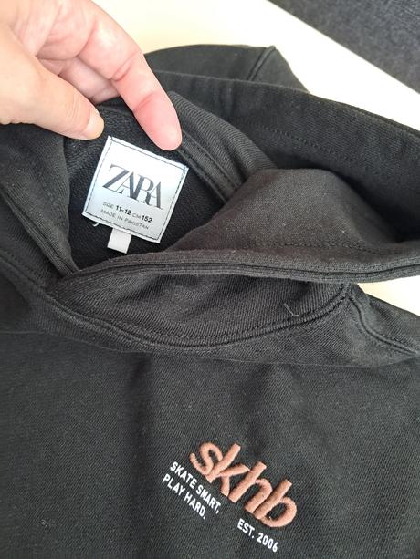 Čierna skate mikina zara 11-12rokov, zara,152