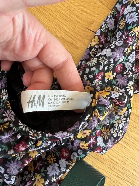 Dievcenske kvetinkove šifonove šaty, h&m,158