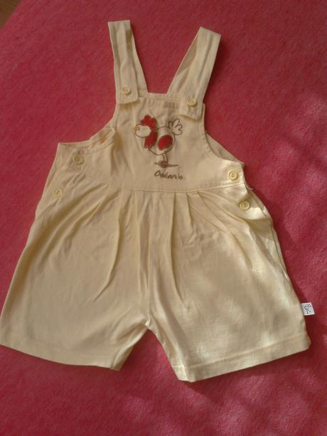 Tenučké nohavičky na leto, žlté s kohútikom, baby,74