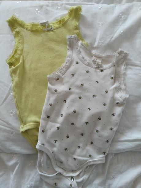 Body tielka 2ks, h&m v. 68, h&m,68
