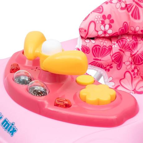 Baby mix detské chodítko s volantom a silikónovými, 
