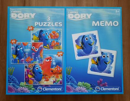 Puzzle 3x + pexeso 1x "hľadá sa dory", 