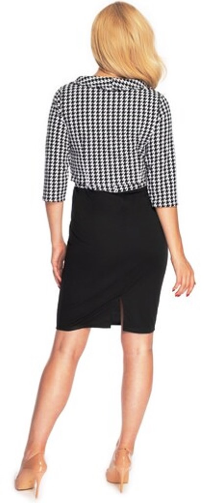 Peekaboo čierno-biele vzorované šaty + crop top, 38 - xl