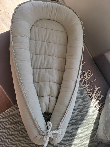 Ľanové hniezdo natural béžová rust baby dizajn, šírka (cm): 30,dĺžka (cm): 70