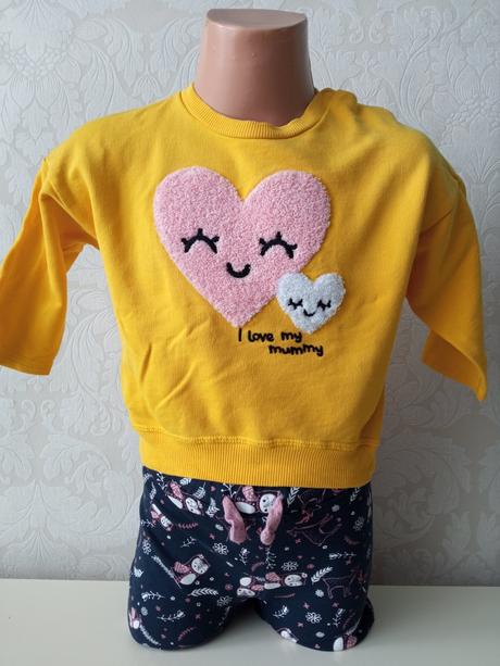 Dievčenská mikina so srdiečkami h&m (80), h&m,80