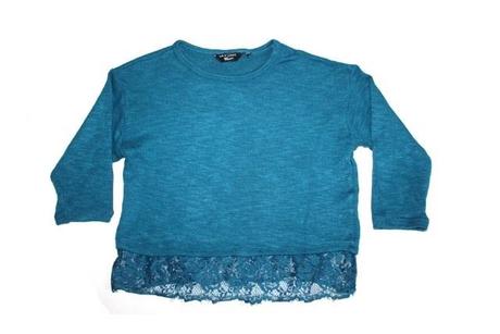 Tyrkysový pul. s krajkou new look, 12-13 r. a, new look,158