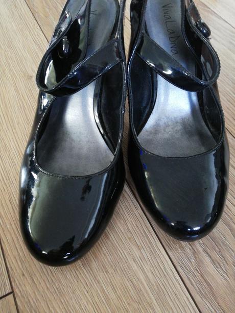 Čierne lakované lodičky, 38