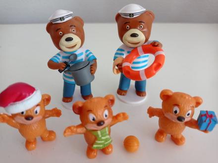 5ks figurky -postavičky brumík macko s doplnkami,