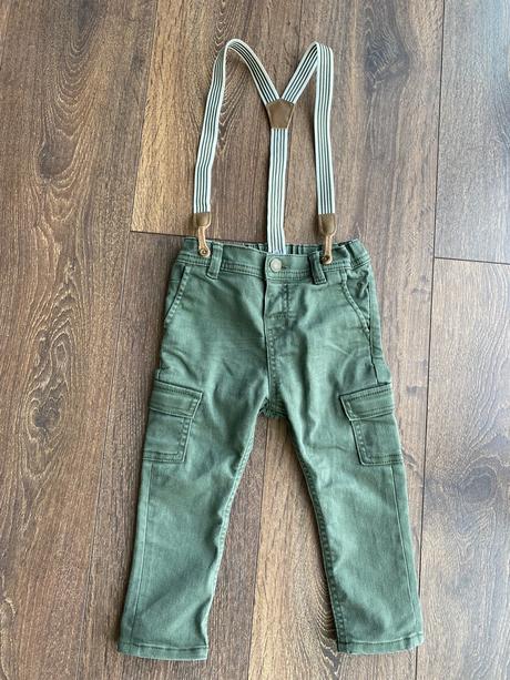 Zelené nohavice na tráky, h&m,86