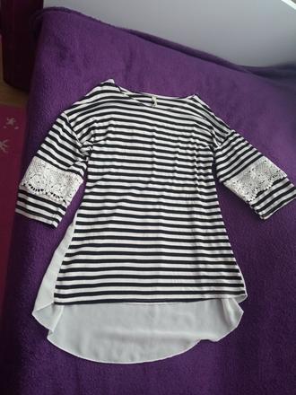 Elegantné pruhované elastické tričko, m