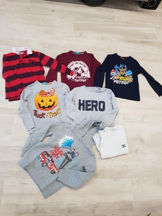 Tričká s dlhým rukávom a mikinka veľkosť 128, 128