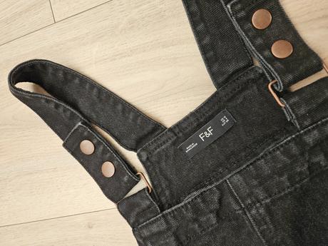 Jeansové čierne šaty (bez košele), f&f, veľ. 38, f&f,38