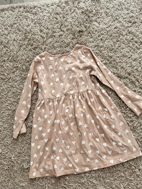 Srdiečkové šaty s dlhym rukavom, h&m,110
