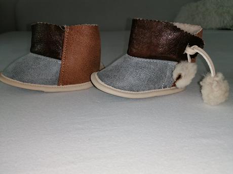 Baby topánočky s pravou kožou a ovčou vlnou z jarm, 21