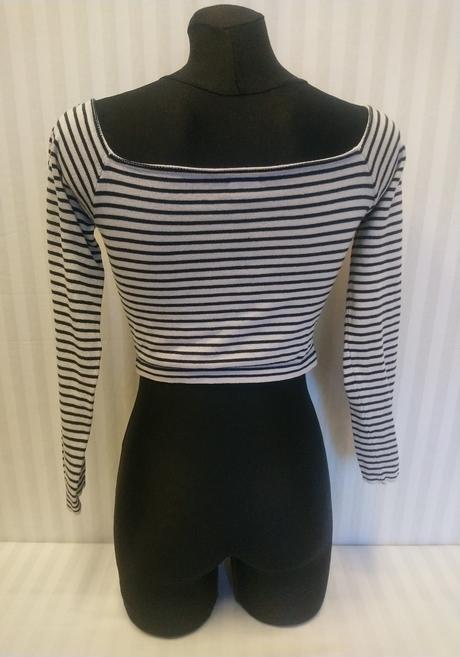 Dámsky pásikavý crop svetrík, benetton, xs, benetton,xs