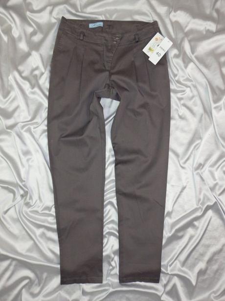 Luxusné tmavohnedé nohavice, 42