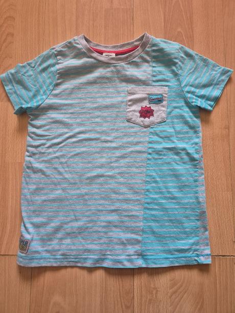 Prúžkované šedomodré tričko, f&f,122