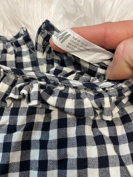 Kockované šaty h&m s balonovymi rukávmi, h&m,110