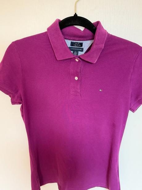 Tommy hilfiger polo tričko fialové veľ. m, tommy hilfiger,m
