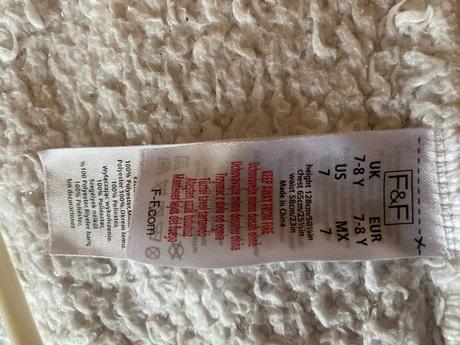 Chlpatkový  sovičkový župan f&f s kapuckou v. 128, f&f,128