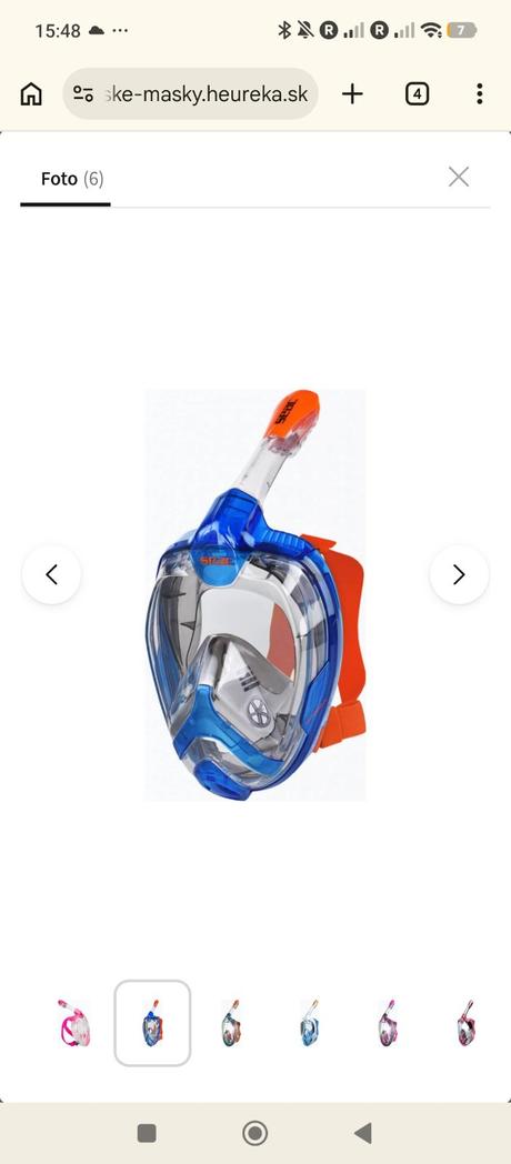 Šnorchlovacia maska na celú tvár l-xl,