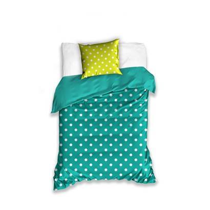 Bavlnené obliečky 140x200 bodky na zelenom, car-42,