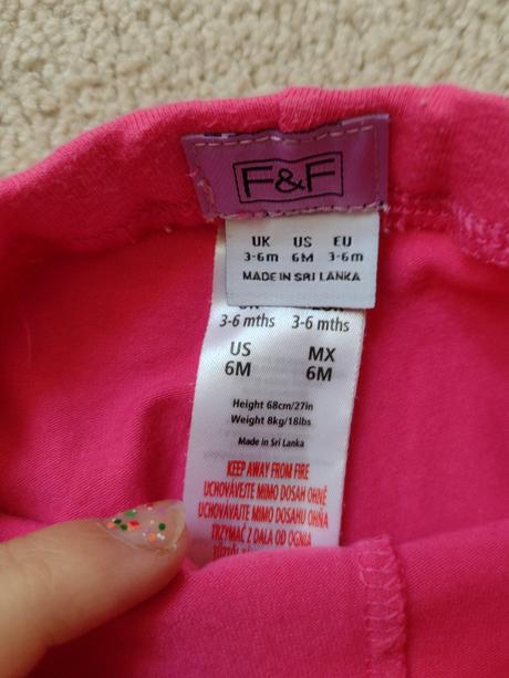 Dievčenské legíny s krajkou a mašličkou, f&f,68