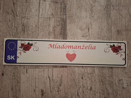 Špz tabuľka mladomanželia (bez mien),