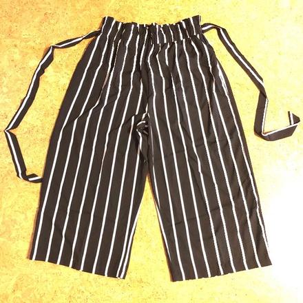 Letné prúžkované nohavice s opaskom pre moletku, xxxl