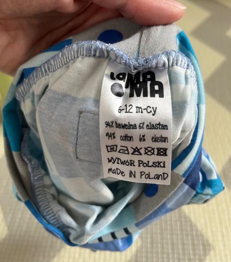 Dojčenské modré nohavičky na plienku  lamama, 74