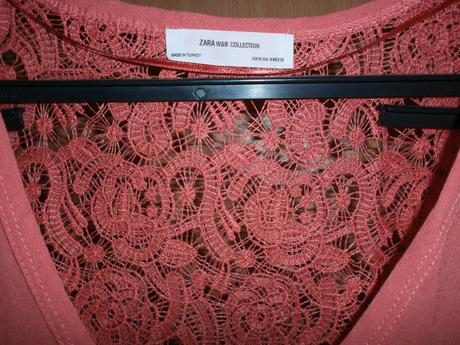 Lososový top s krajkovým chrbátom zara, zara,m