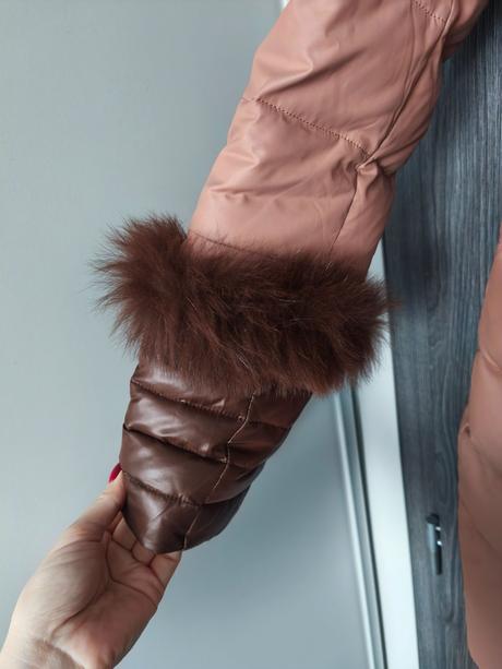 Zimna paperova bunda s pravou kozusinou, m