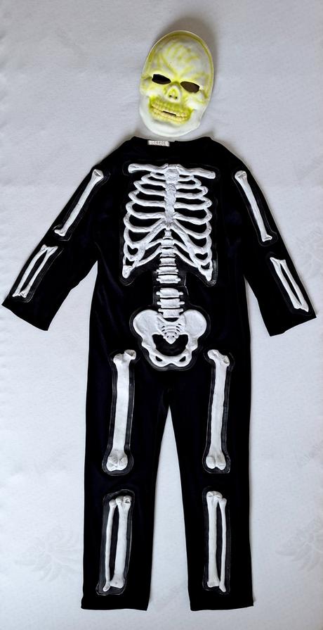 Kostlivec - komplet kostým (overal+maska) 134-140,
